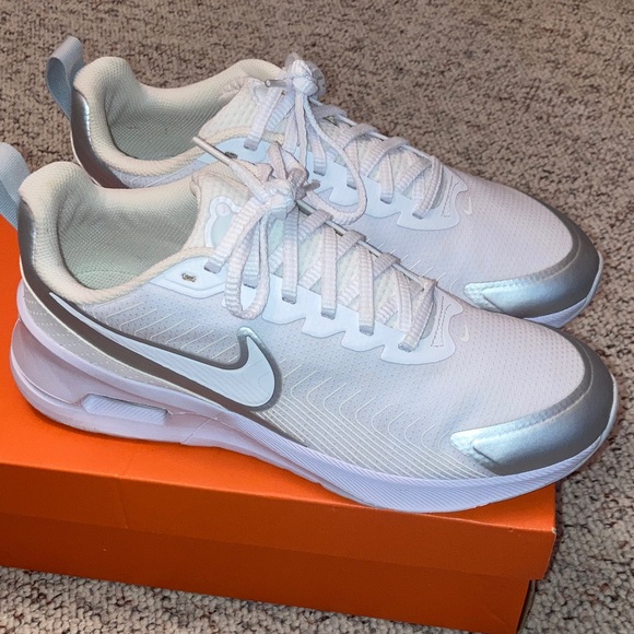 WORN ONCE! Nike Air Max Nuaxis… white and silver - Picture 3 of 8